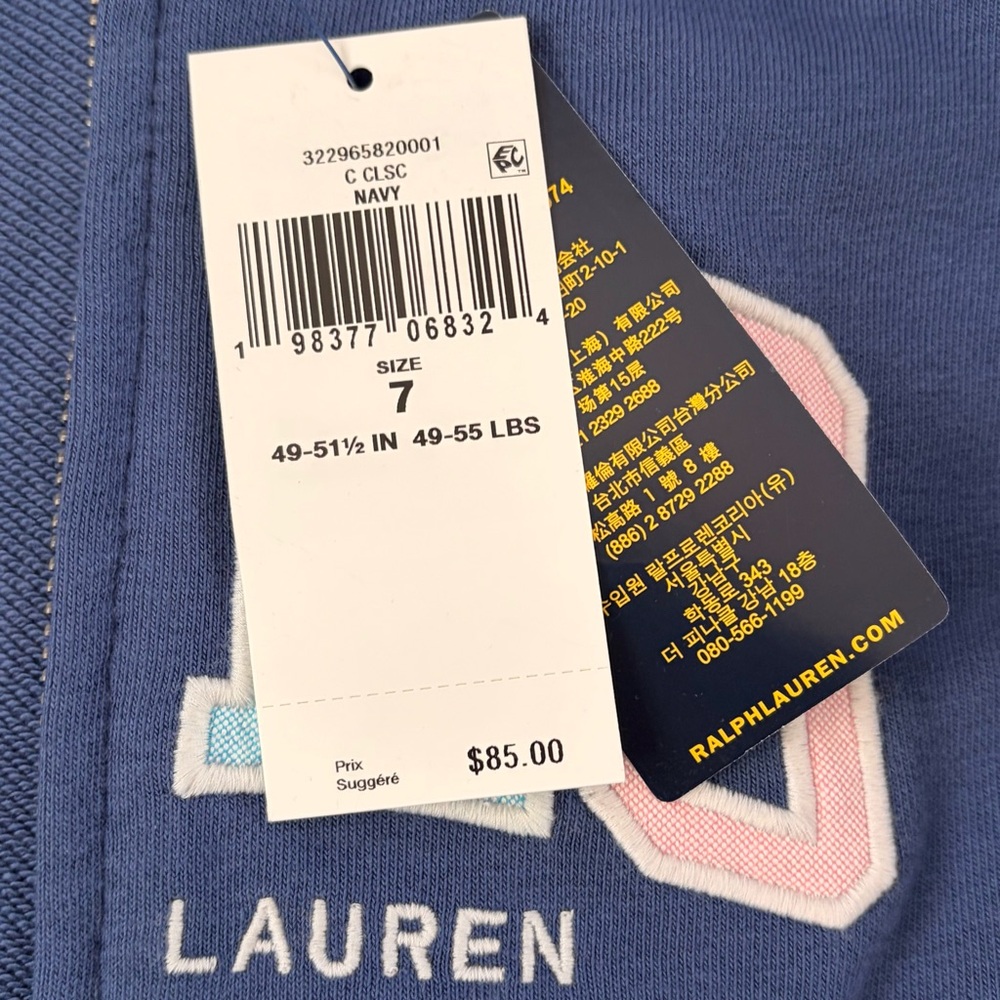 Polo by Ralph Lauren kids Logo French Terry Full-Zip Hoodie US7 - Picture 5 of 6